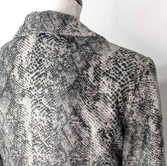 Vintage Taiga Paris Snake Print Zip Front Blazer Jacket Women’s Gray Black - Picture 10 of 12